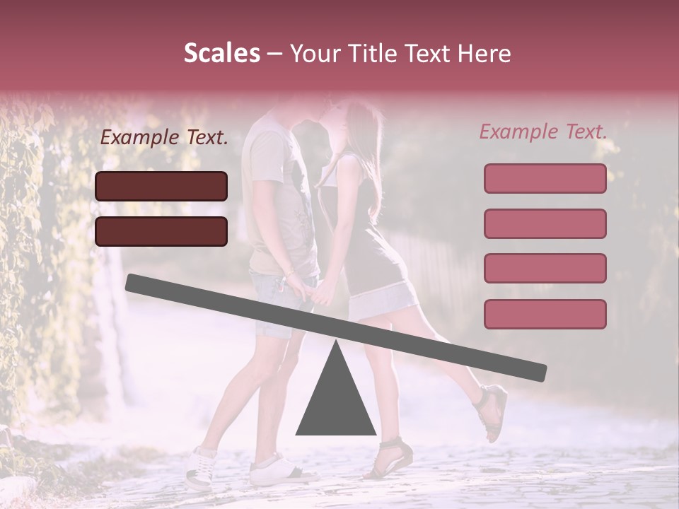 A Man And A Woman Walking Down A Street Holding Hands PowerPoint Template