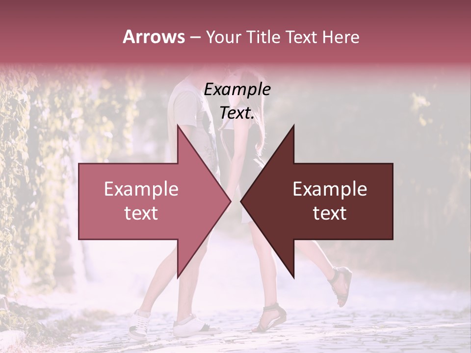 A Man And A Woman Walking Down A Street Holding Hands PowerPoint Template