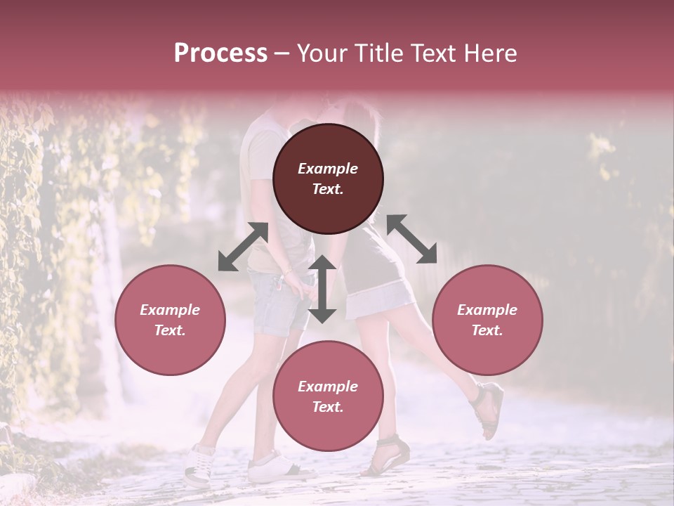 A Man And A Woman Walking Down A Street Holding Hands PowerPoint Template