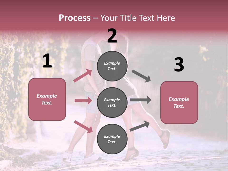 A Man And A Woman Walking Down A Street Holding Hands PowerPoint Template