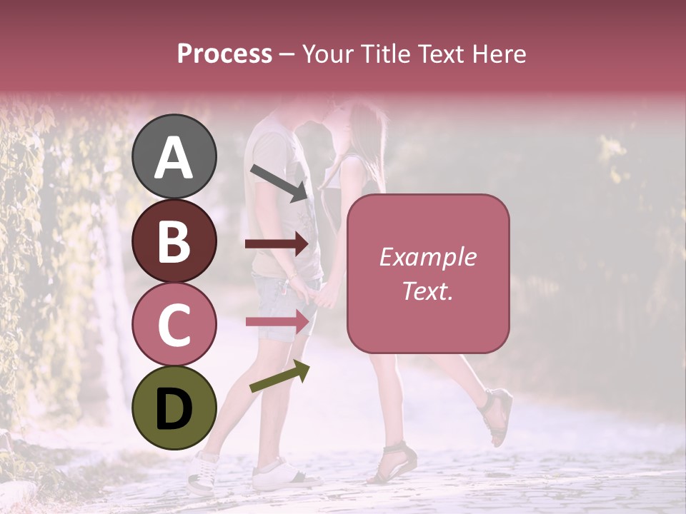 A Man And A Woman Walking Down A Street Holding Hands PowerPoint Template