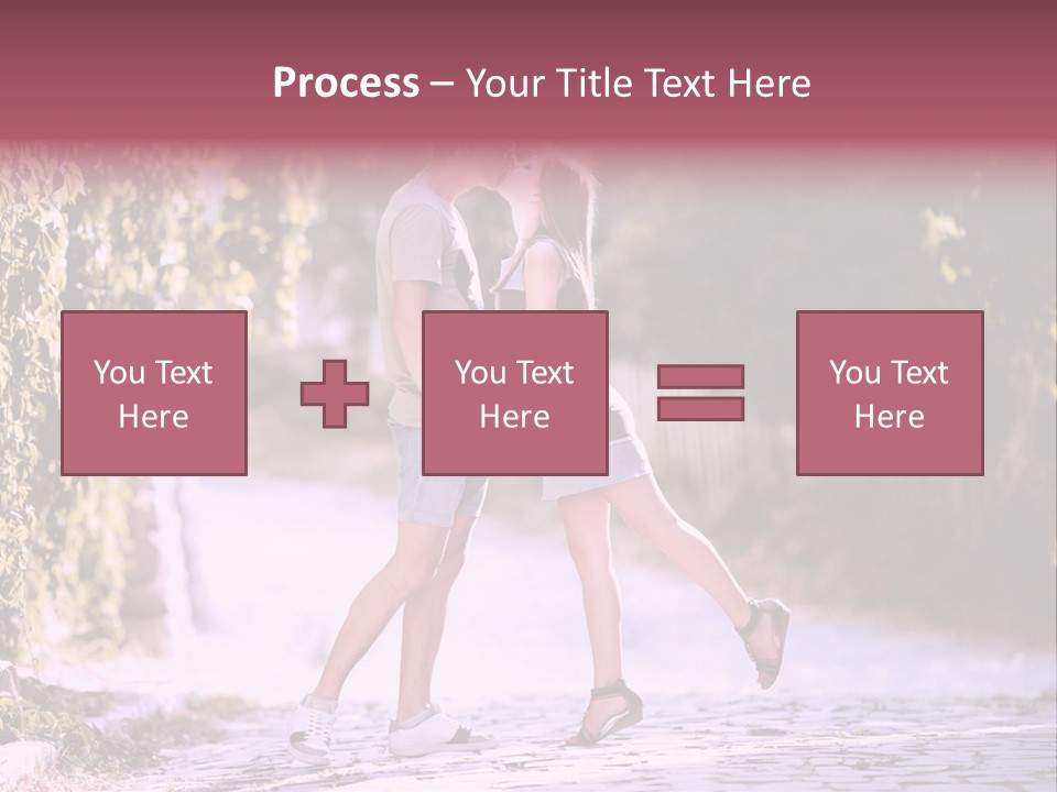 A Man And A Woman Walking Down A Street Holding Hands PowerPoint Template