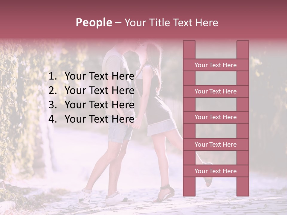 A Man And A Woman Walking Down A Street Holding Hands PowerPoint Template