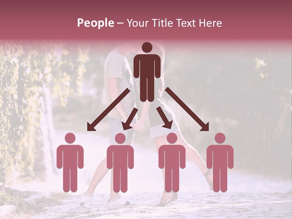 A Man And A Woman Walking Down A Street Holding Hands PowerPoint Template