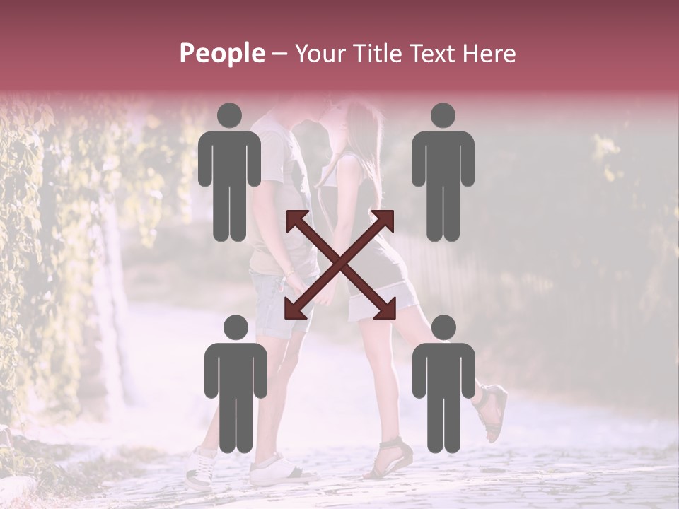 A Man And A Woman Walking Down A Street Holding Hands PowerPoint Template