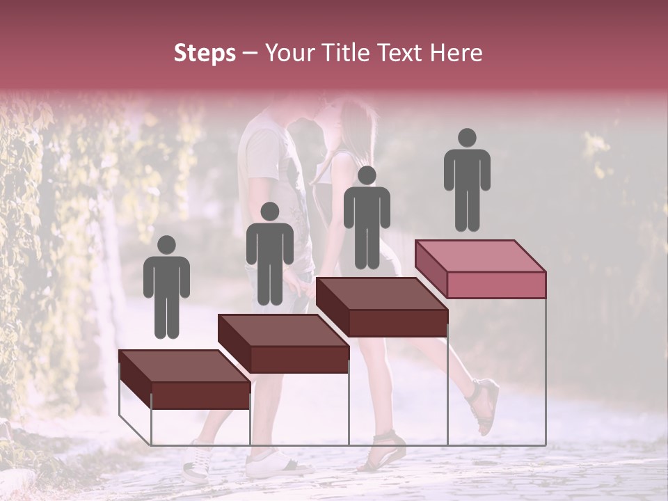 A Man And A Woman Walking Down A Street Holding Hands PowerPoint Template