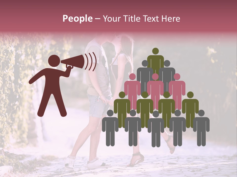 A Man And A Woman Walking Down A Street Holding Hands PowerPoint Template