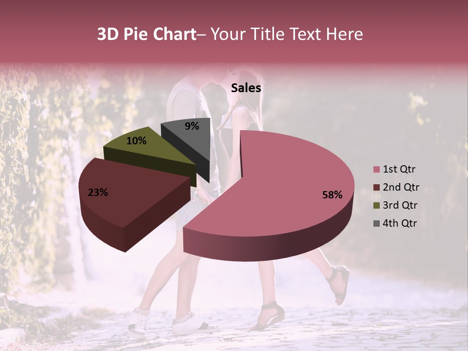 A Man And A Woman Walking Down A Street Holding Hands PowerPoint Template