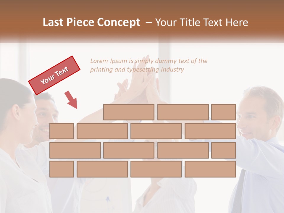 A Group Of People Holding Their Hands Together PowerPoint Template