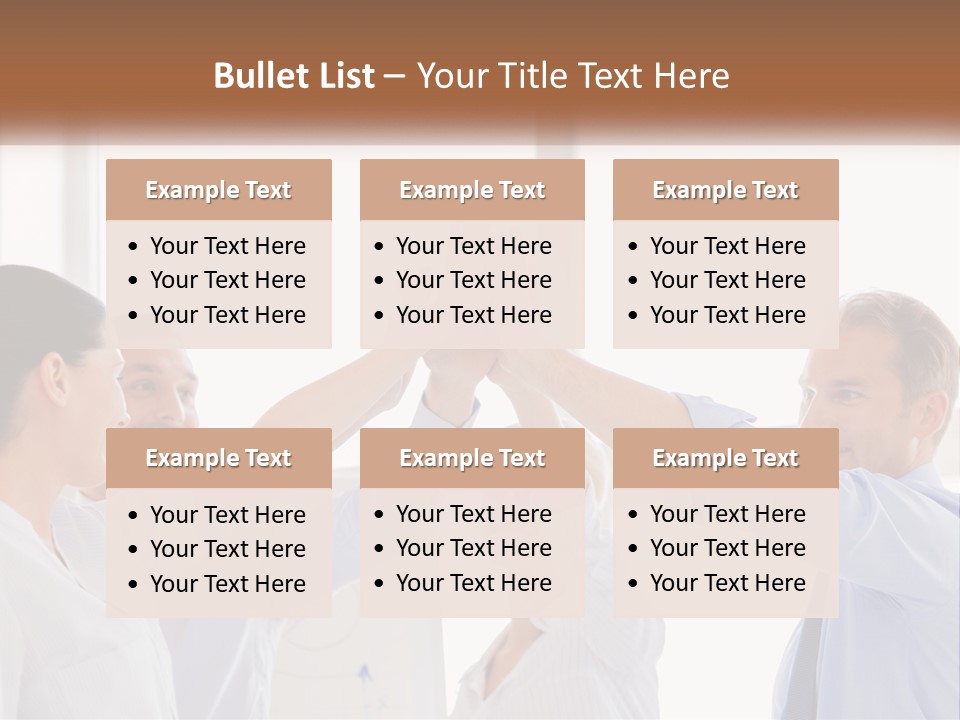 A Group Of People Holding Their Hands Together PowerPoint Template