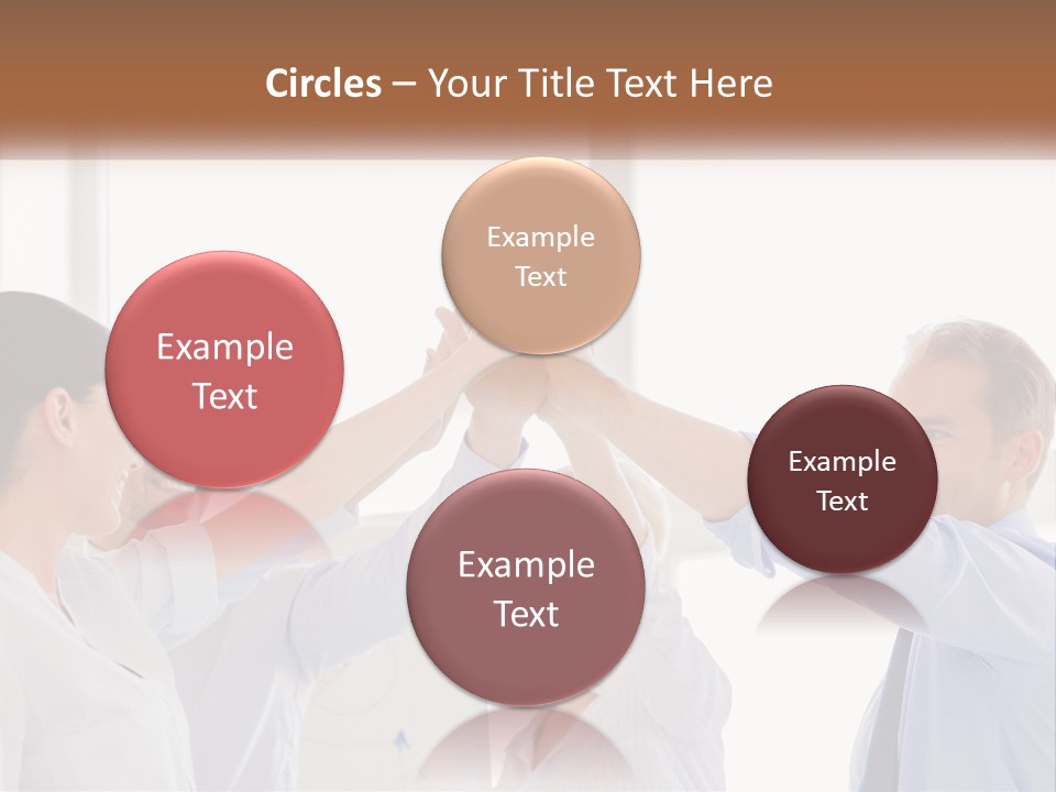 A Group Of People Holding Their Hands Together PowerPoint Template