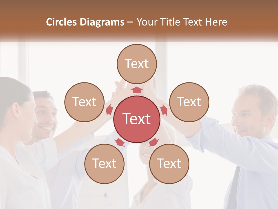 A Group Of People Holding Their Hands Together PowerPoint Template