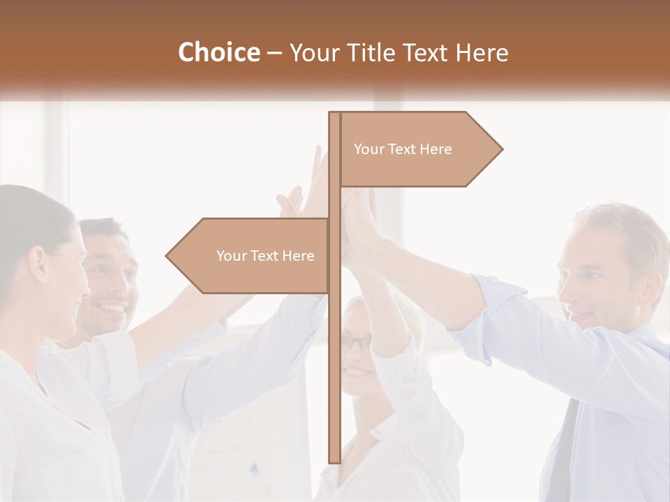 A Group Of People Holding Their Hands Together PowerPoint Template