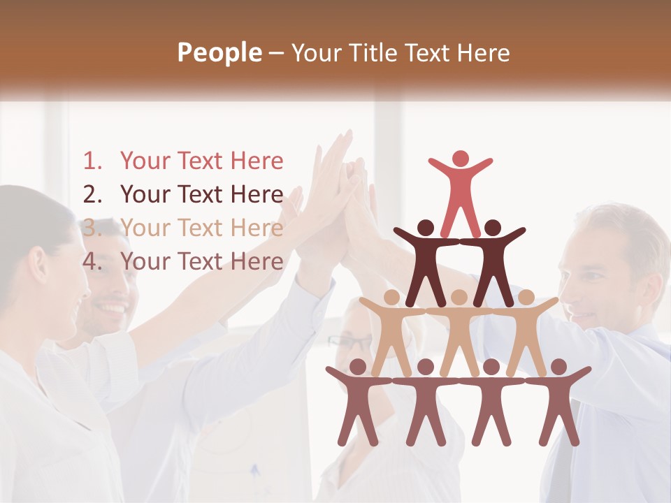 A Group Of People Holding Their Hands Together PowerPoint Template