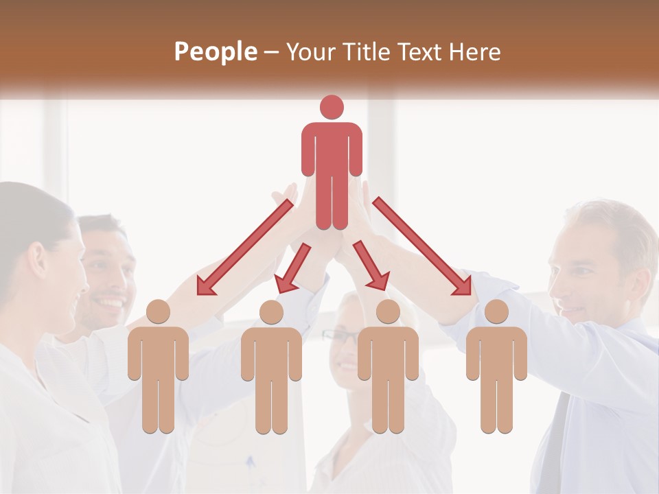 A Group Of People Holding Their Hands Together PowerPoint Template