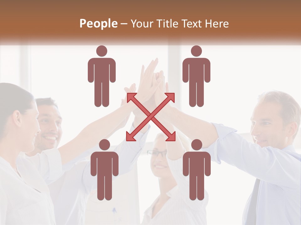 A Group Of People Holding Their Hands Together PowerPoint Template