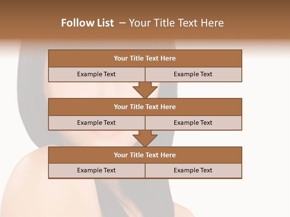 A Woman With Long Black Hair Is Smiling For The Camera PowerPoint Template