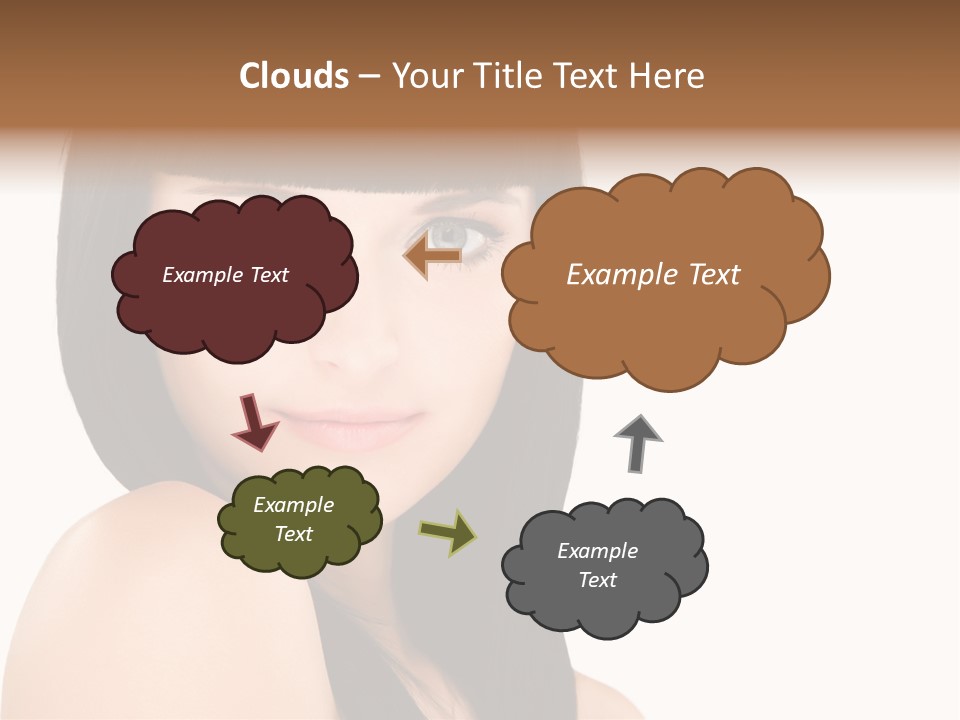 A Woman With Long Black Hair Is Smiling For The Camera PowerPoint Template