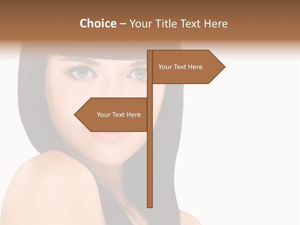 A Woman With Long Black Hair Is Smiling For The Camera PowerPoint Template