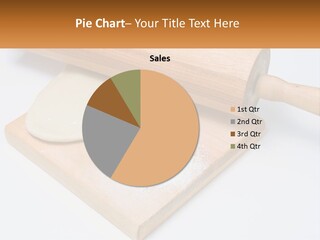 A Wooden Cutting Board With A Rolling Dough On It PowerPoint Template