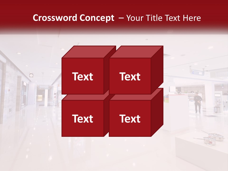 A Person Standing In A Large White Room PowerPoint Template