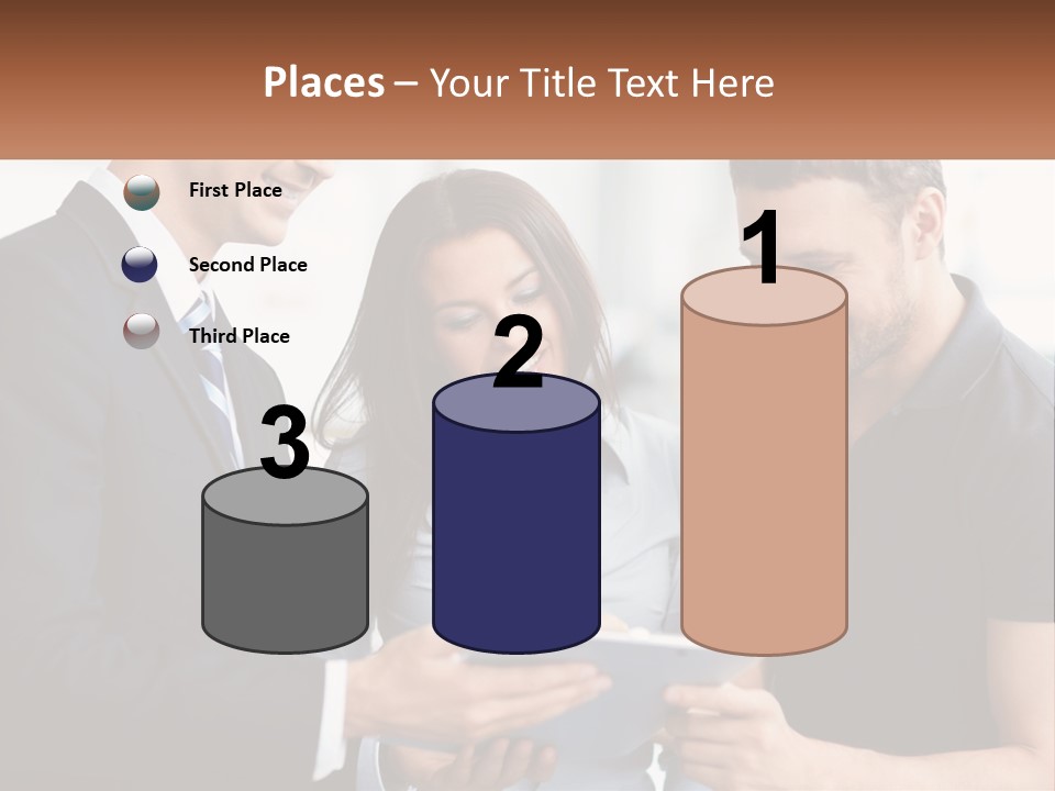 A Man And A Woman Looking At A Tablet PowerPoint Template