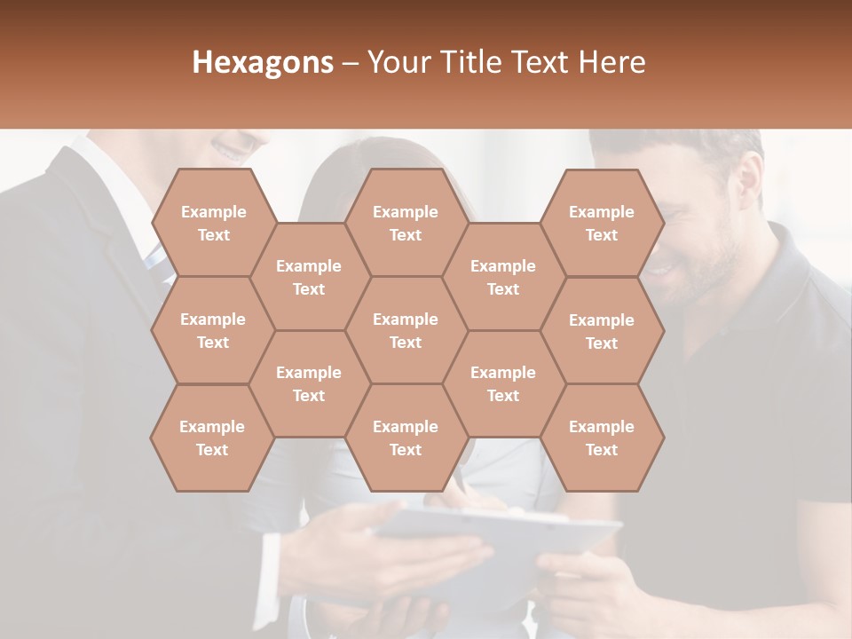 A Man And A Woman Looking At A Tablet PowerPoint Template