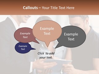 A Man And A Woman Looking At A Tablet PowerPoint Template