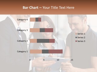 A Man And A Woman Looking At A Tablet PowerPoint Template