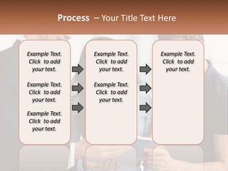 A Man And A Woman Looking At A Tablet PowerPoint Template