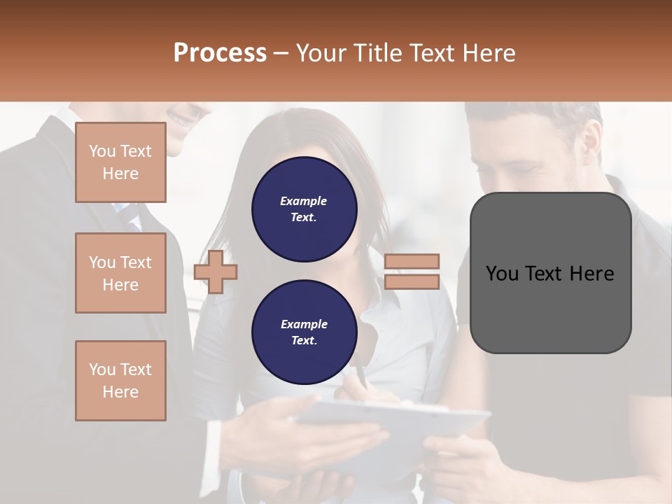 A Man And A Woman Looking At A Tablet PowerPoint Template