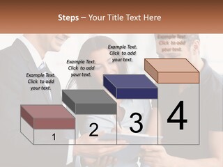 A Man And A Woman Looking At A Tablet PowerPoint Template
