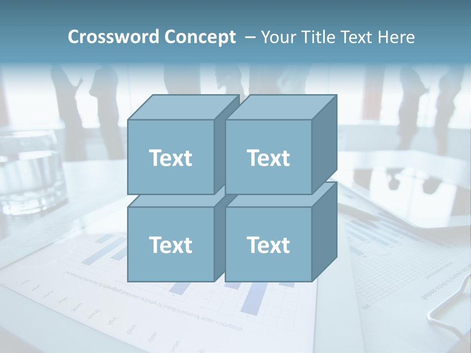 A Group Of Business People Standing Around A Table PowerPoint Template