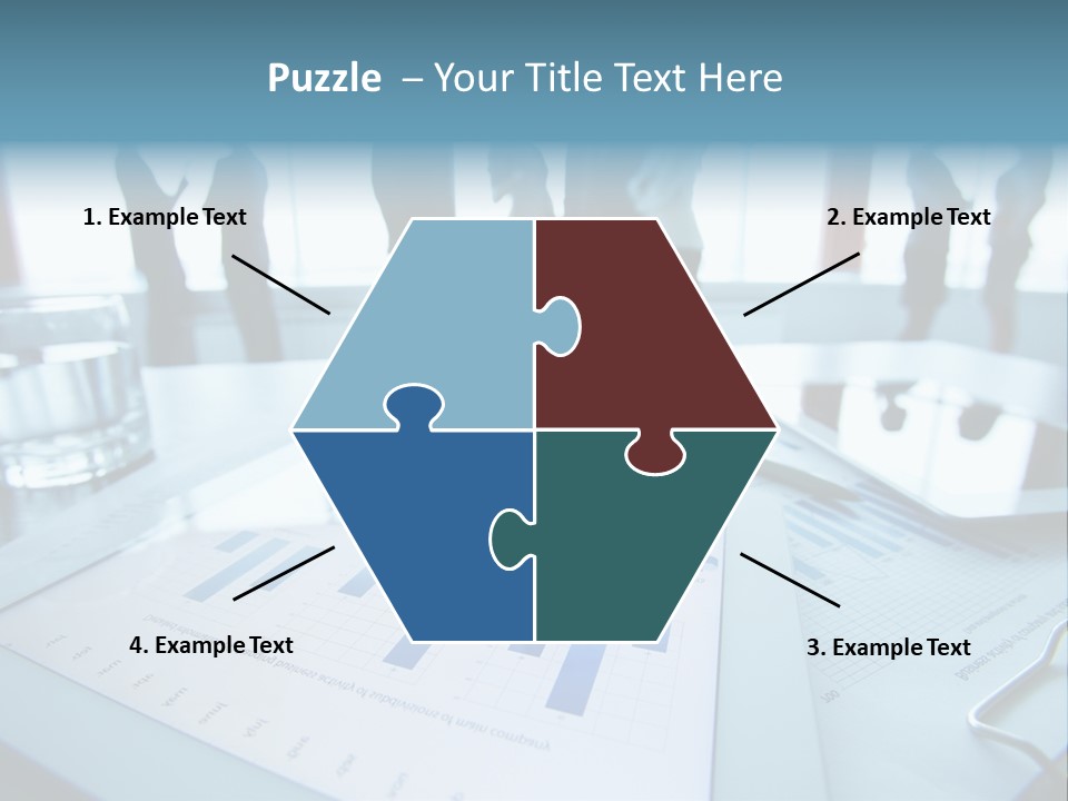 A Group Of Business People Standing Around A Table PowerPoint Template