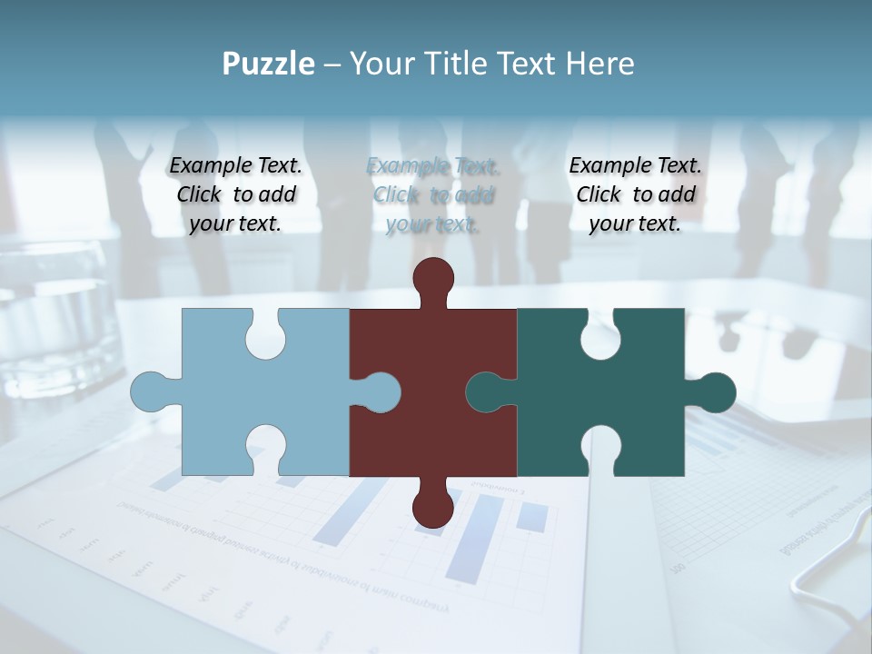 A Group Of Business People Standing Around A Table PowerPoint Template