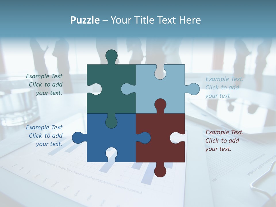 A Group Of Business People Standing Around A Table PowerPoint Template