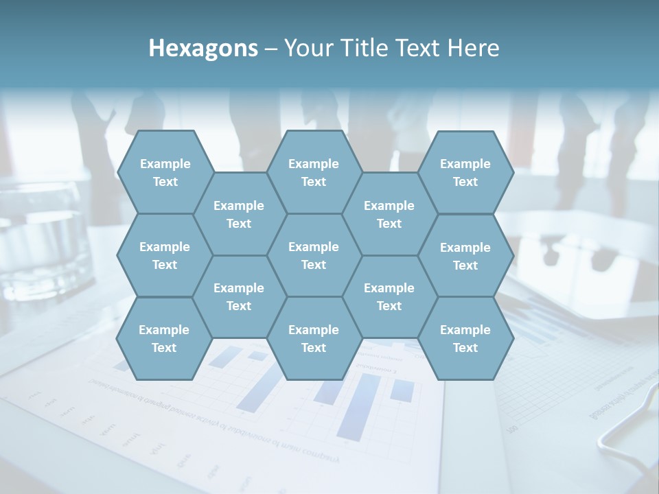 A Group Of Business People Standing Around A Table PowerPoint Template