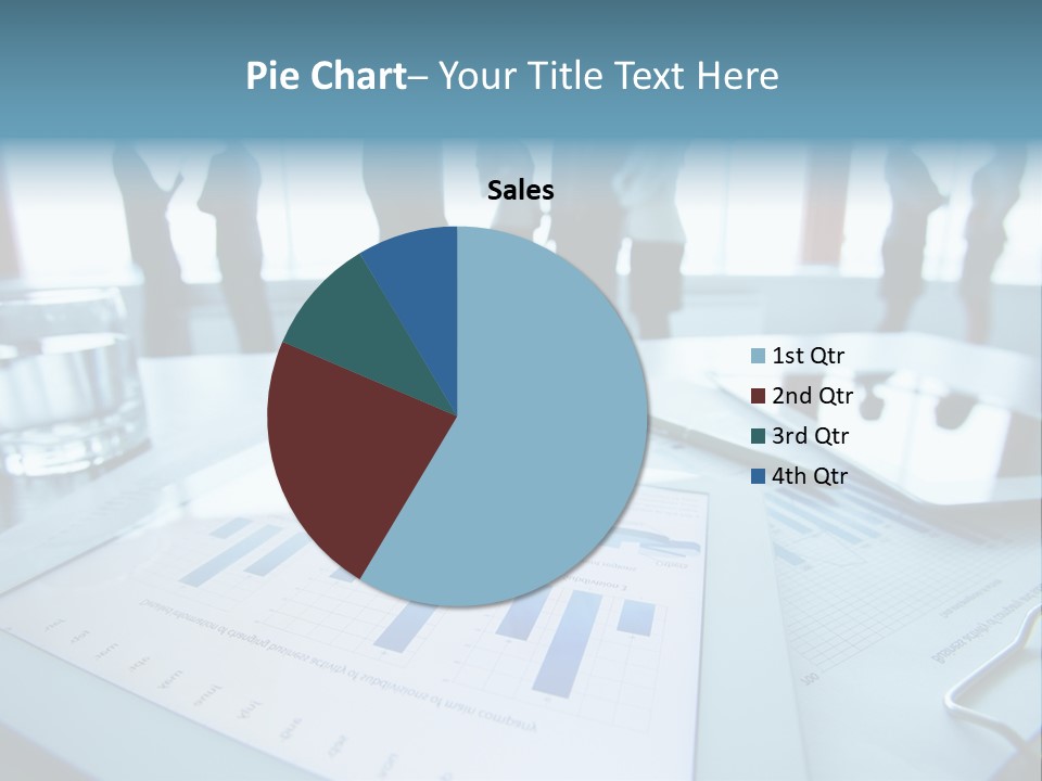 A Group Of Business People Standing Around A Table PowerPoint Template