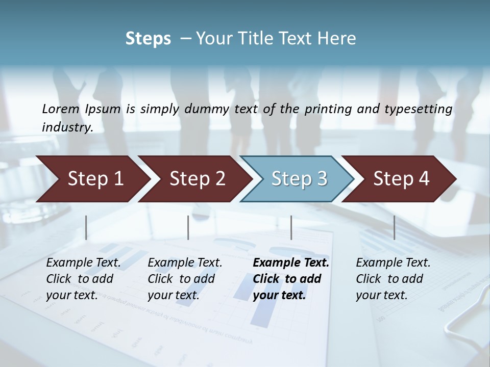 A Group Of Business People Standing Around A Table PowerPoint Template