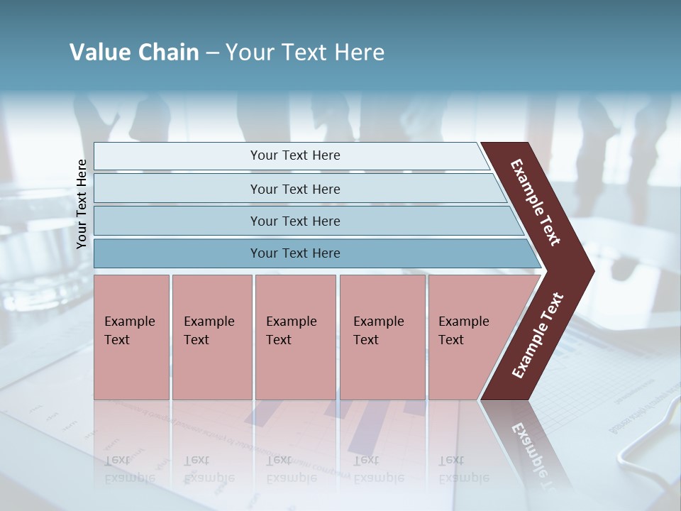 A Group Of Business People Standing Around A Table PowerPoint Template
