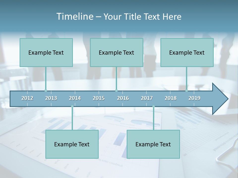 A Group Of Business People Standing Around A Table PowerPoint Template