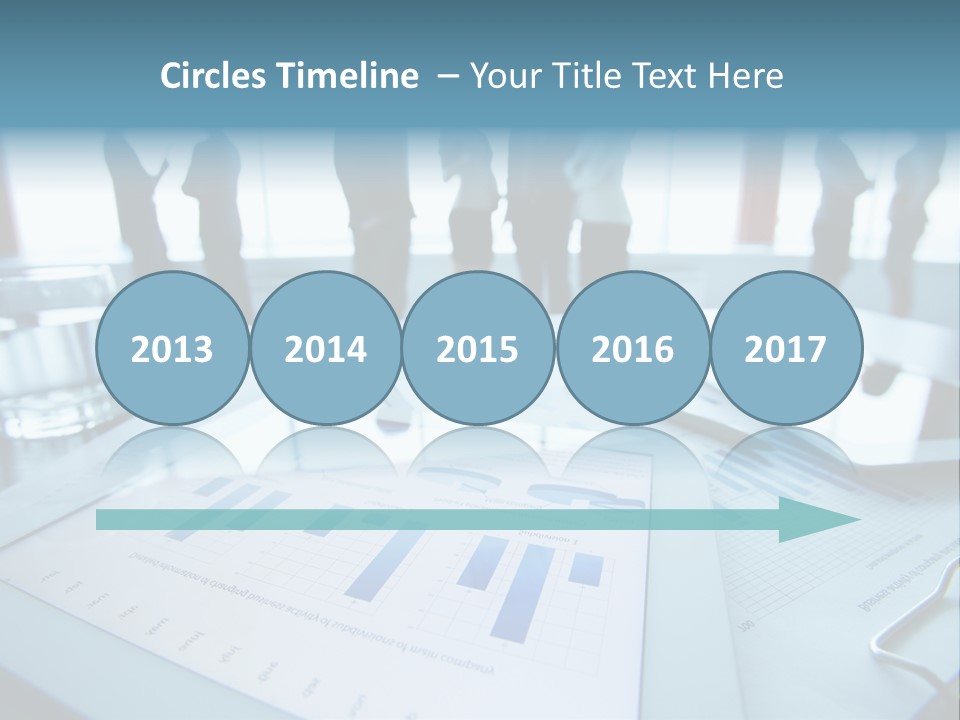 A Group Of Business People Standing Around A Table PowerPoint Template