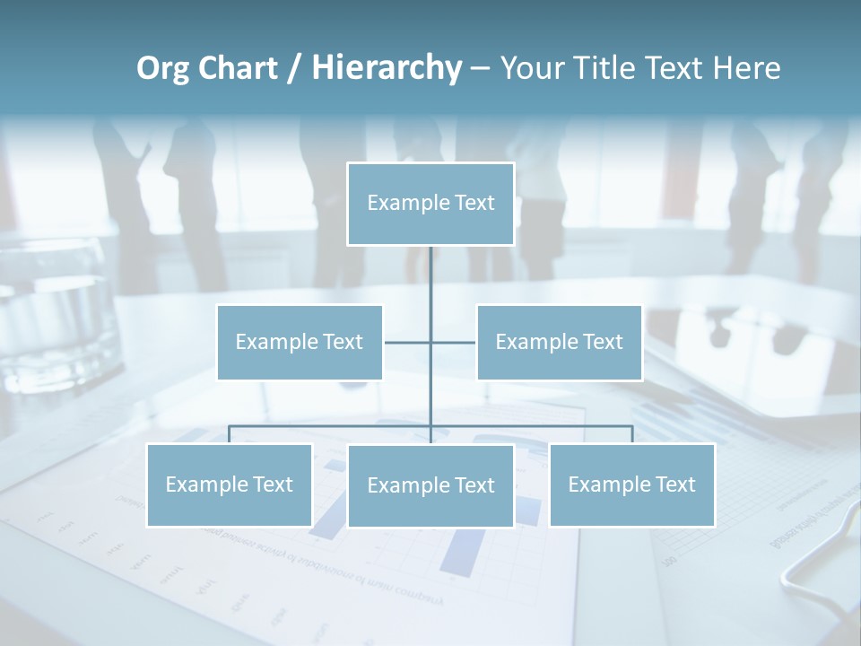 A Group Of Business People Standing Around A Table PowerPoint Template