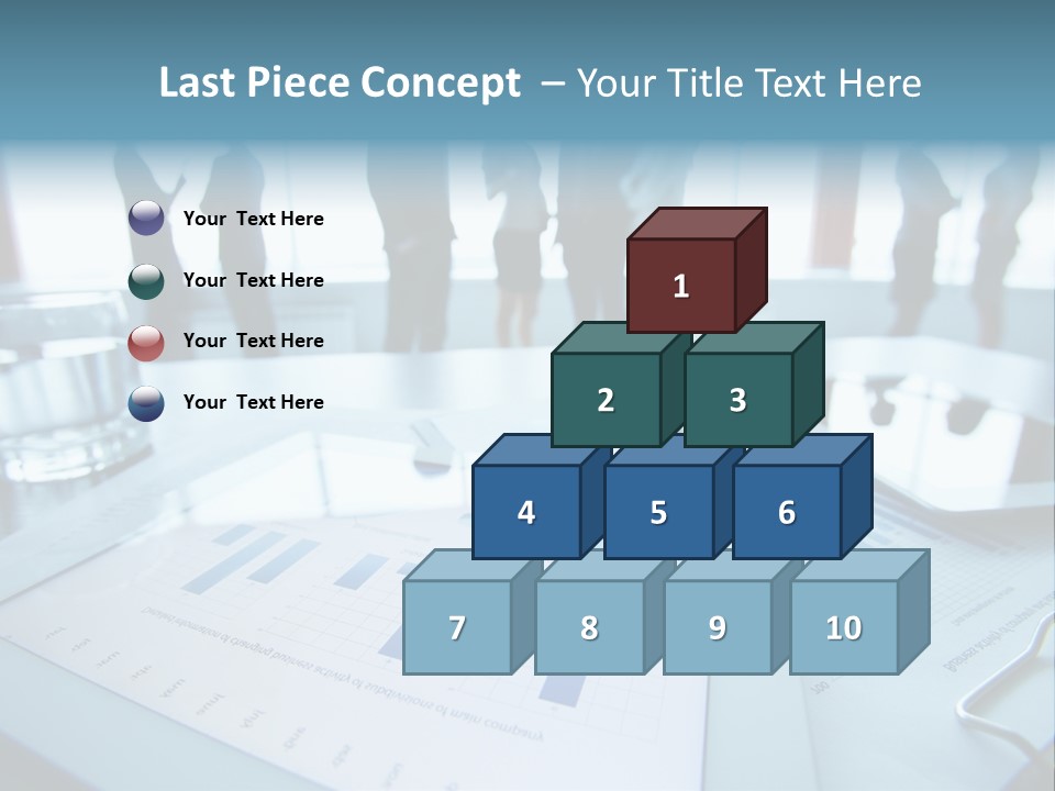 A Group Of Business People Standing Around A Table PowerPoint Template