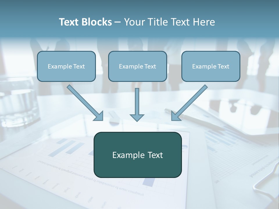 A Group Of Business People Standing Around A Table PowerPoint Template