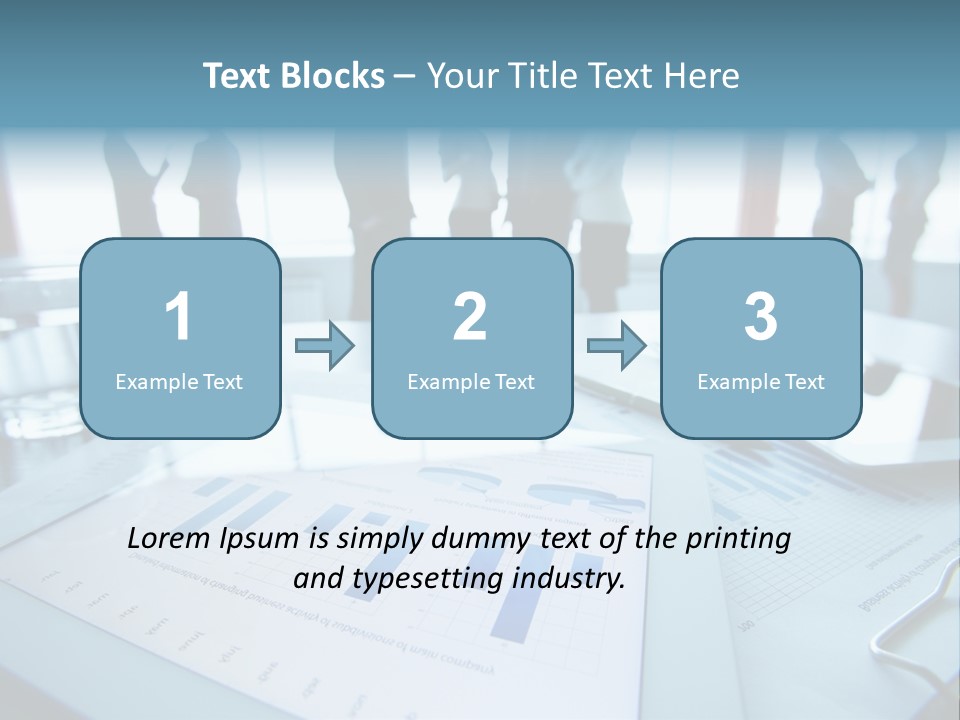 A Group Of Business People Standing Around A Table PowerPoint Template