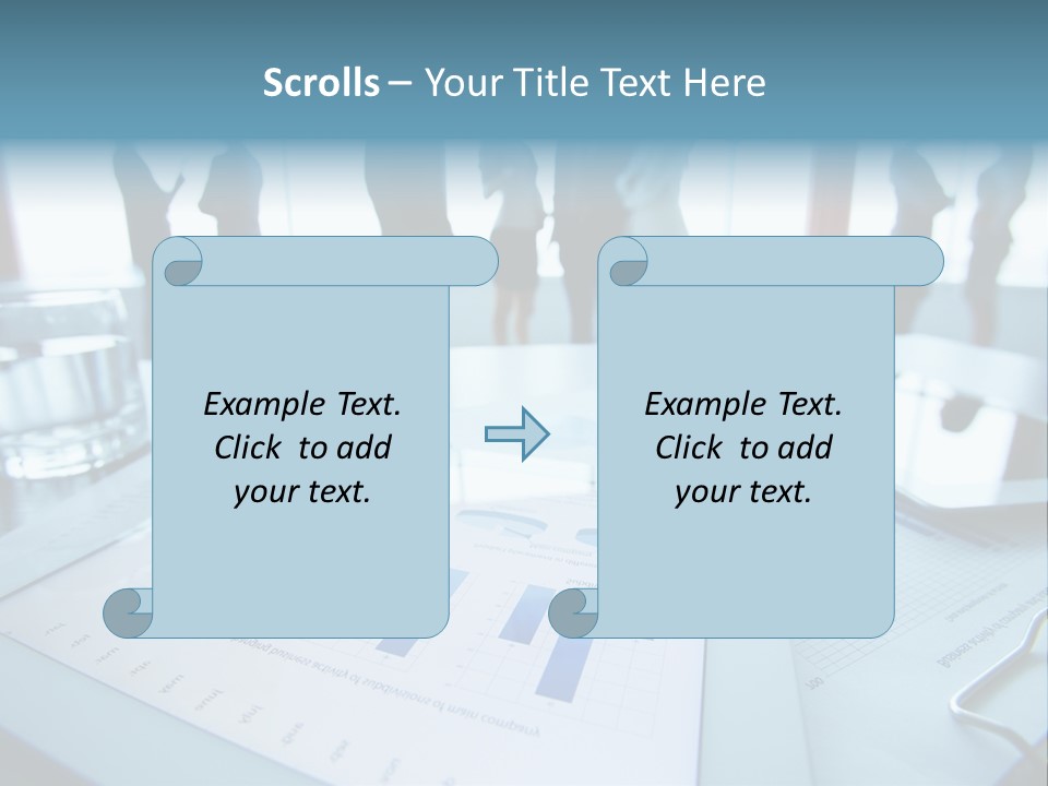 A Group Of Business People Standing Around A Table PowerPoint Template