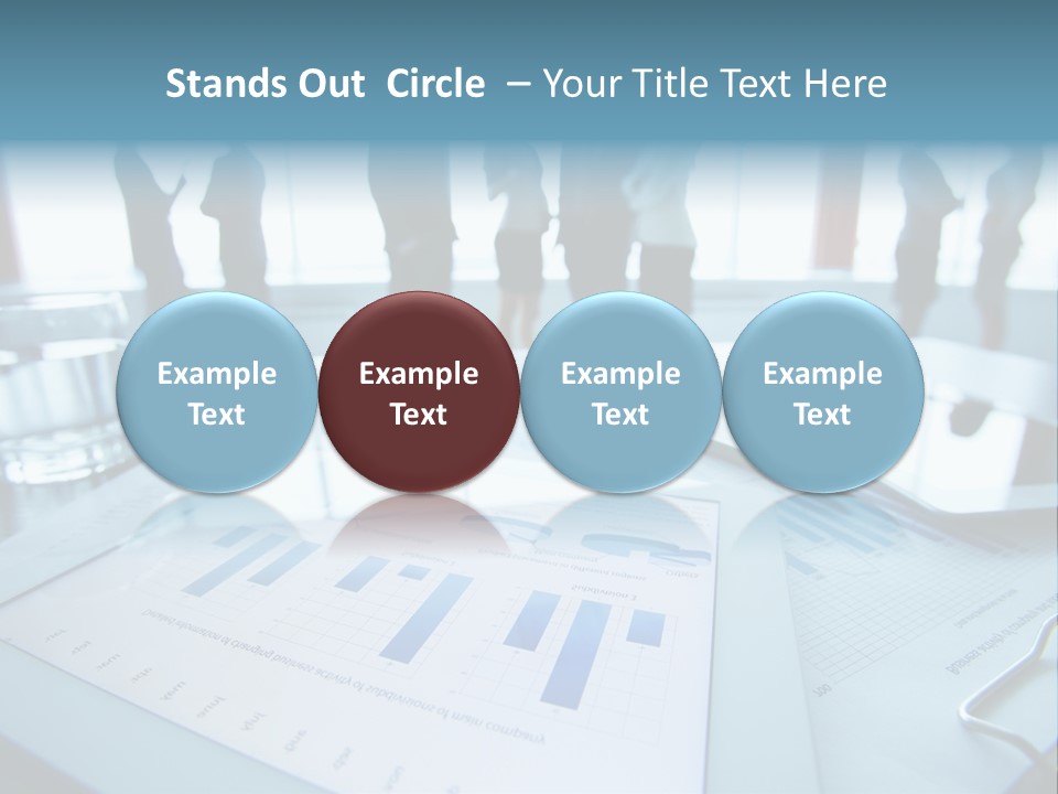 A Group Of Business People Standing Around A Table PowerPoint Template