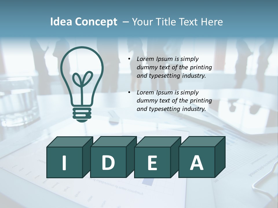 A Group Of Business People Standing Around A Table PowerPoint Template