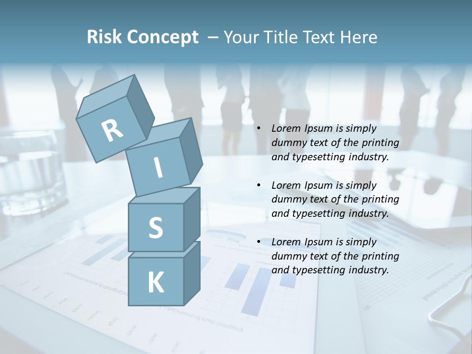 A Group Of Business People Standing Around A Table PowerPoint Template
